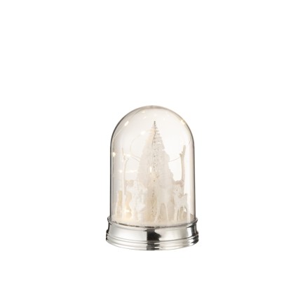 Sino de Natal com LED em plástico branco 13x13x20 cm