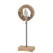 Personnage aluminium sur socle dans bois naturel 18x11x48 cm Personnage aluminium sur socle dans bois naturel 18x11x48 cm