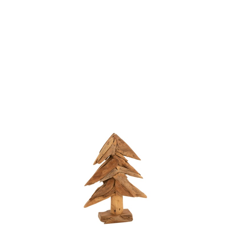 Árvore de Natal em pedaços de teca natural 25x10,5x48,5 cm