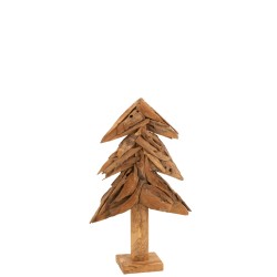 Arbre de Noël morceaux de teck en bois naturel 40x14x80 cm