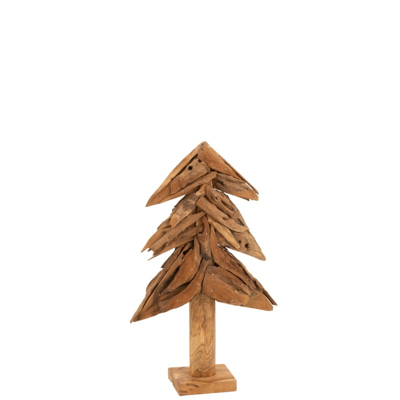 Árvore de Natal em pedaços de teca natural 40x14x80 cm