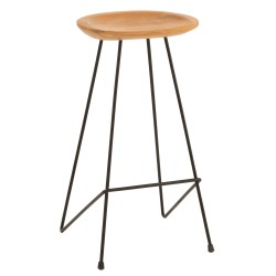 Tabouret de bar en bois naturel 37x40x77 cm