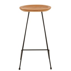 Banco de bar em madeira natural 37x40x77 cm