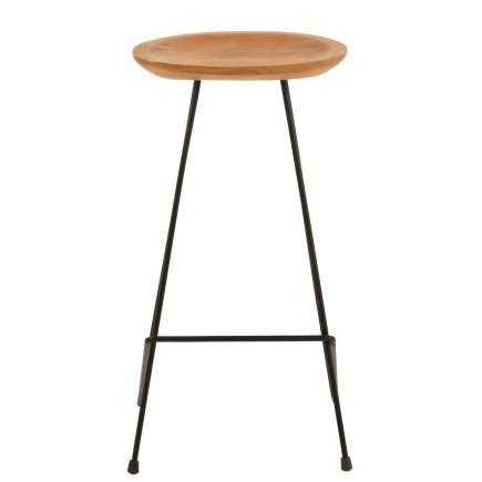 Banco de bar em madeira natural 37x40x77 cm
