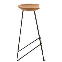 Tabouret de bar en bois naturel 37x40x77 cm