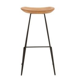 Tabouret de bar en bois naturel 37x40x77 cm