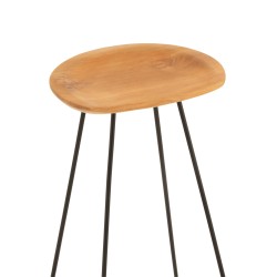 Tabouret de bar en bois naturel 37x40x77 cm