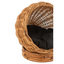 Panier pour chat avec coussin en bois naturel 41x44x44 cm