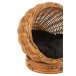 Panier pour chat avec coussin en bois naturel 41x44x44 cm