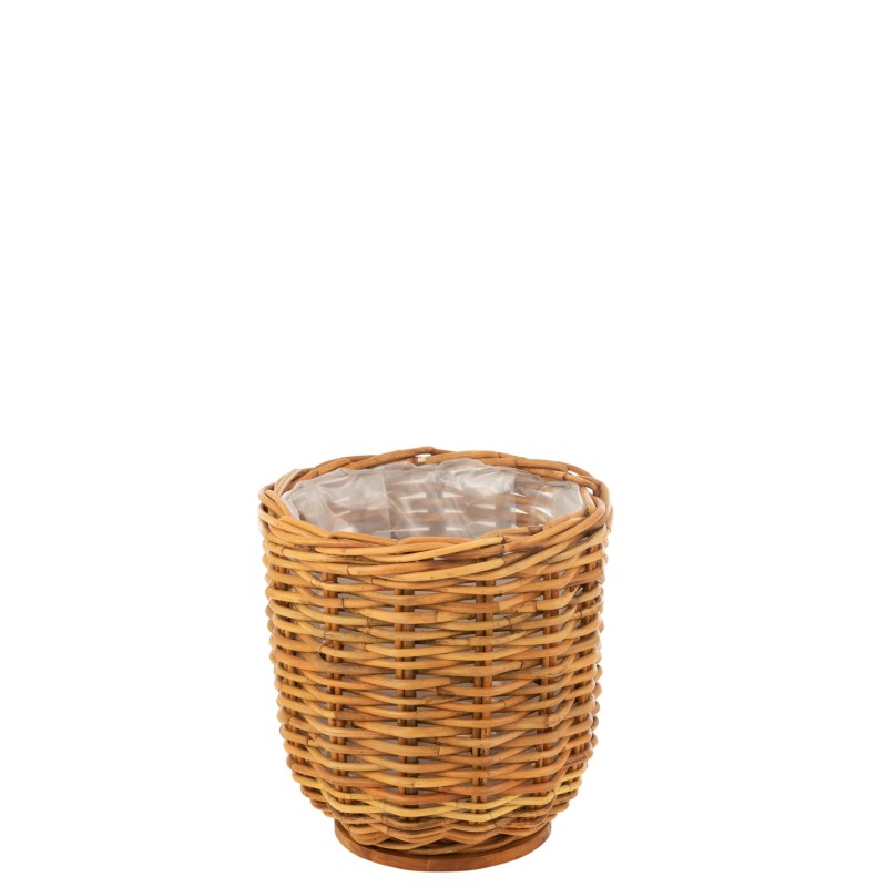Cachepot en rotin avec protection plastique intérieure