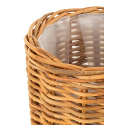 Cachepot en rotin avec protection plastique intérieure