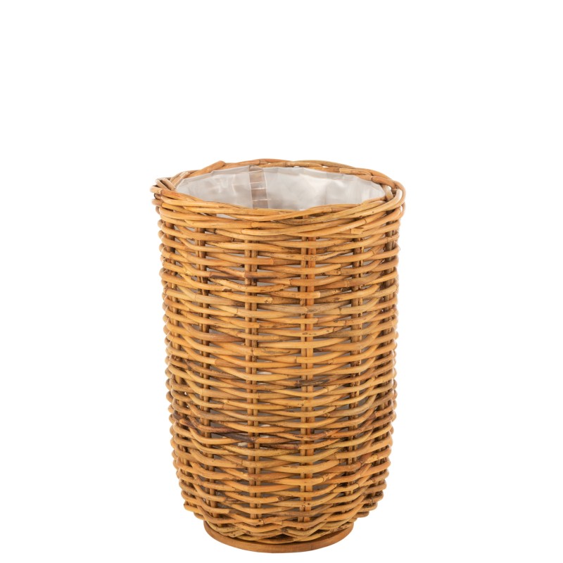 Cachepot en rotin avec protection plastique intérieure