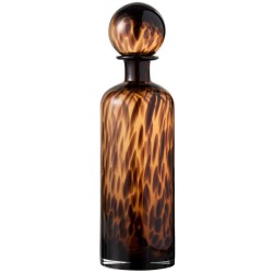 Bouteille avec bouchon en verre marron pour décoration