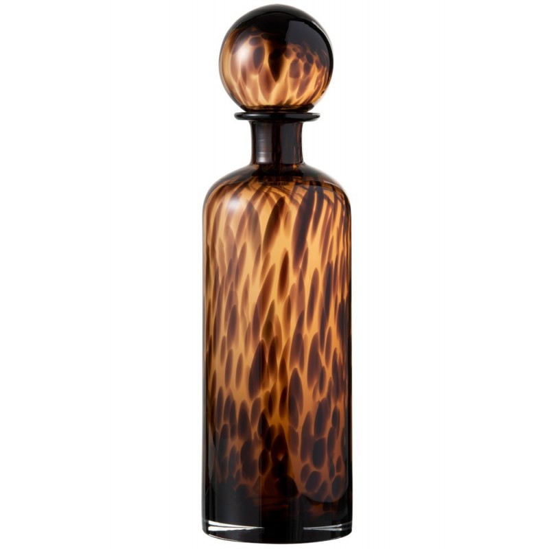 Bouteille avec bouchon en verre marron pour décoration
