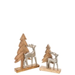 Renne en aluminium et arbre en bois de manguier