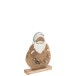 Papá Noel estrellas madera de mango natural plata Alt. 31 cm