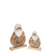 Papá Noel estrellas madera de mango natural plata Alt. 31 cm