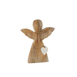 ANGEL CORAZON MADERA DE MANGO WHITEWASH/BLANCO LARGE