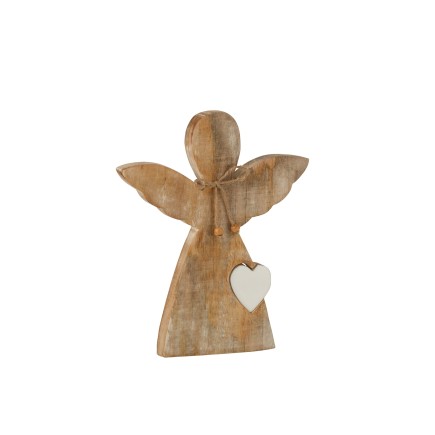ANGEL CORAZON MADERA DE MANGO WHITEWASH/BLANCO LARGE