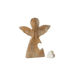 ANGEL CORAZON MADERA DE MANGO WHITEWASH/BLANCO LARGE