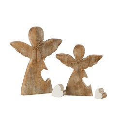ANGEL CORAZON MADERA DE MANGO WHITEWASH/BLANCO LARGE