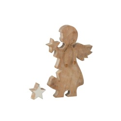 Anjo de Natal em madeira natural 4x18x29 cm