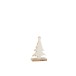 Árvore de Natal decorativa em madeira de manga branca 13,5 x 5 x 21 cm