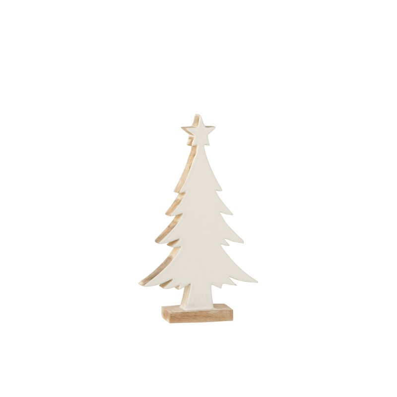 Árvore de Natal decorativa em madeira de manga branca 18,5 x 4 x 32 cm