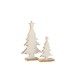 Sapin de Noël décoratif en bois de manguier blanc 18.5x4x32 cm