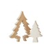 Árvore de Natal decorativa em madeira de manga branca 30x26x3,5 cm