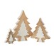 Árvore de Natal decorativa em madeira de manga branca 30x26x3,5 cm