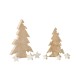 Sapin de Noël en bois de manguier naturel et étoiles blanches détachable