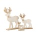 Renne de Noël en bois de manguier blanc 45x7x56 cm