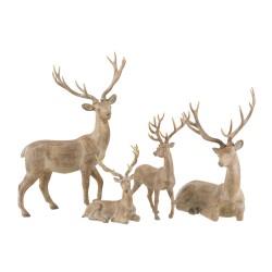 Set de 2 rennes en résine marron 34x16x46 cm