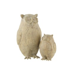 Búho resina marrón claro Alt. 35 cm