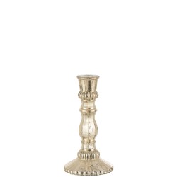 Candelabro oriental cristal plata Alt. 23 cm