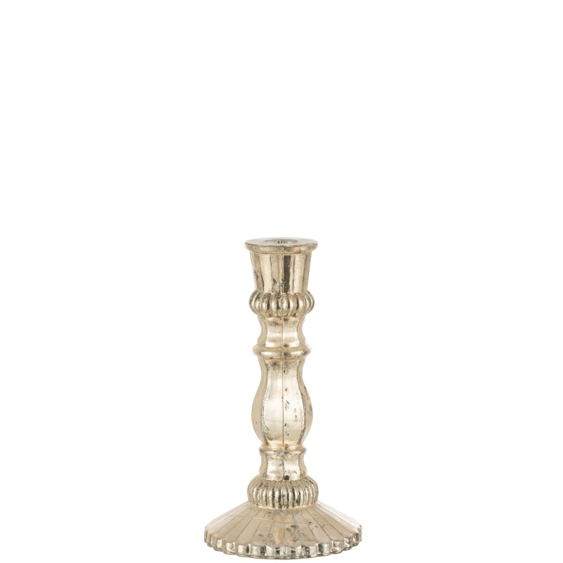 Candelabro oriental cristal plata Alt. 23 cm