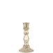 Candelabro oriental em vidro prateado 12x12x23 cm Candelabro oriental em vidro prateado 12x12x23 cm