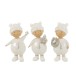 Niño invierno resina blanco/plata surtido de 3 Alt. 17 cm