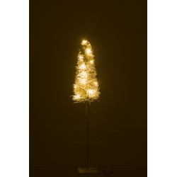 Albero di Natale a LED in legno bianco 15x15x79 cm