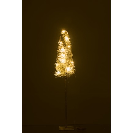 Albero di Natale a LED in legno bianco 15x15x79 cm