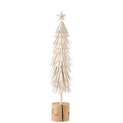 Sapin de Noël décoratif à led en métal blanc 14x14x48 cm