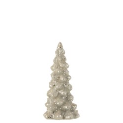 Árbol de navidad helado cristal brillante gris claro/plata Alt. 20 cm