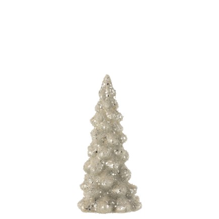 Sapin de Noël décoratif à led en verre argent 10x10x20 cm