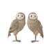 Lot de 2 peluches chouette en synthétique gris 25x17x42 cm Lot de 2 peluches chouette en synthétique gris 25x17x42 cm