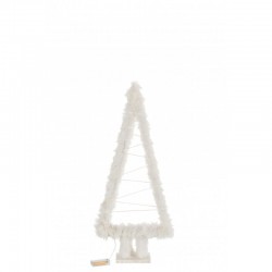 Árbol de Navidad decorativo de madera blanca 30x10x72 cm