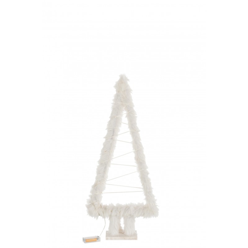 Árbol de Navidad decorativo de madera blanca 30x10x72 cm