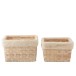 Set de 2 cestas rectangulares de madera color crema de 42x34x27 cm