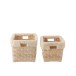 Set de 2 cestas rectangulares de madera color crema de 42x34x27 cm