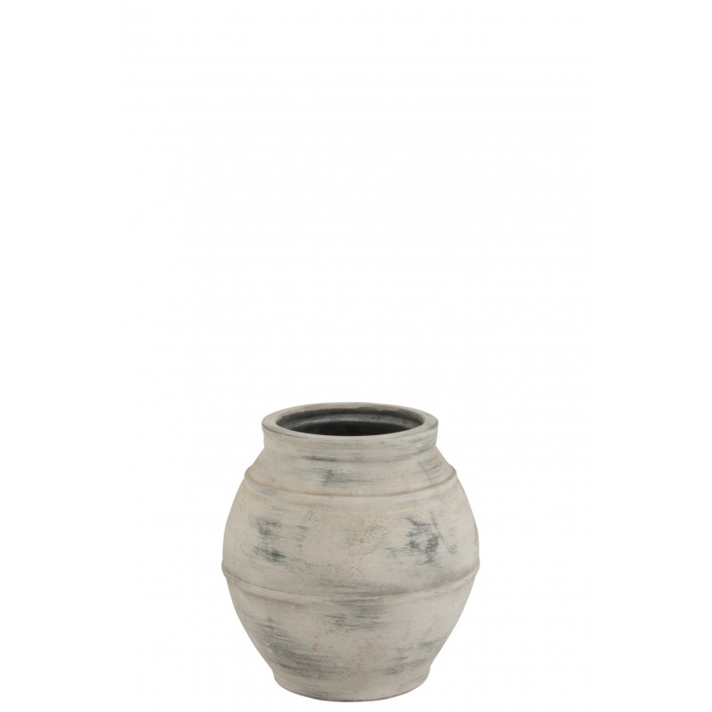 Cache-pot en céramique blanc 38x38x38 cm